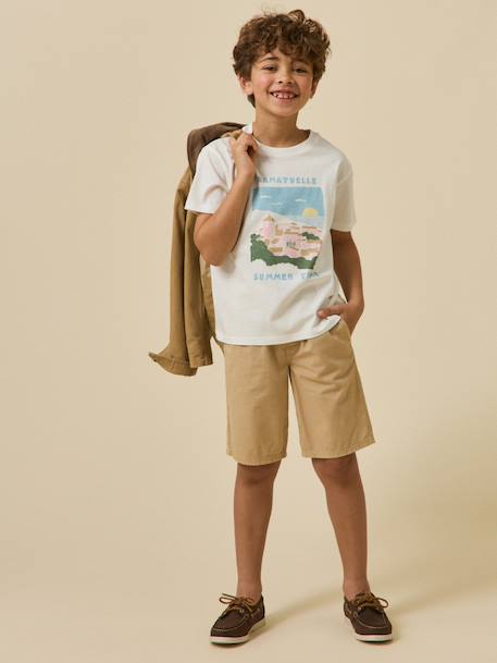 T-shirt ramatuelle garçon - coton biologique Ecru 5 - vertbaudet enfant 