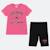 Ensemble fille t-shirt manches courtes et bermuda Blanc+Fushia+Gris 6 - vertbaudet enfant 