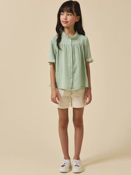 Chemise  en gaze - coton biologique Amande+Ecru 5 - vertbaudet enfant 