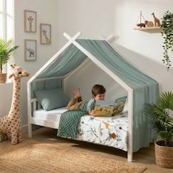 Linge de maison et décoration-Linge de lit enfant-Couverture, édredon-Plaid réversible en minky safari