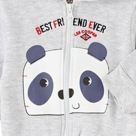 Ensemble veste à capuche et pantalon  garçon imprimé logo Gris 2 - vertbaudet enfant 