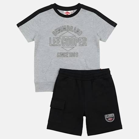Ensemble t-shirt manches courtes et short garçon Beige+Bleu+Gris+Vert 9 - vertbaudet enfant 