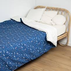 Linge de maison et décoration-Linge de lit enfant-Grand plaid couverture réversible en minky new york