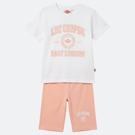 Ensemble fille t-shirt manches courtes et bermuda Blanc+Fushia+Gris 3 - vertbaudet enfant 