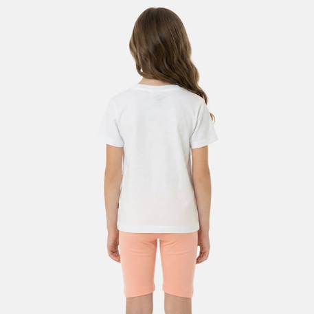 Ensemble fille t-shirt manches courtes et bermuda Blanc+Fushia+Gris 2 - vertbaudet enfant 