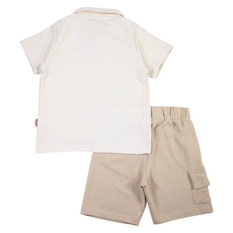 Ensemble polo et short bébé garçon imprimé Beige+Bleu+Gris+Kaki 2 - vertbaudet enfant 
