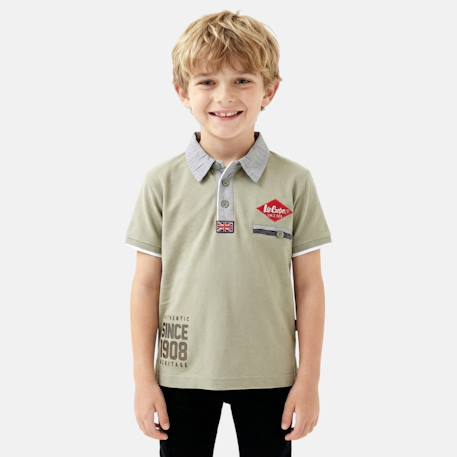 Polo avec col chemise ouverture boutonnée Marine+Noir+Rouge+Vert 11 - vertbaudet enfant 