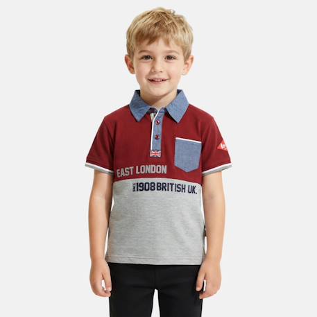 Polo garçon manches courtes Blanc+Marine+Noir+Rouge 10 - vertbaudet enfant 