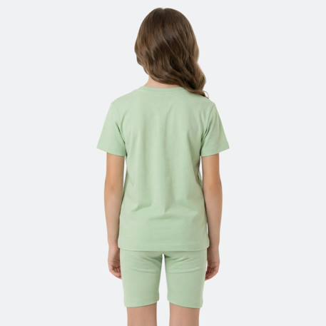 Ensemble fille t-shirt manches courtes et bermuda Gris+Rosatre+Rose+Vert 11 - vertbaudet enfant 