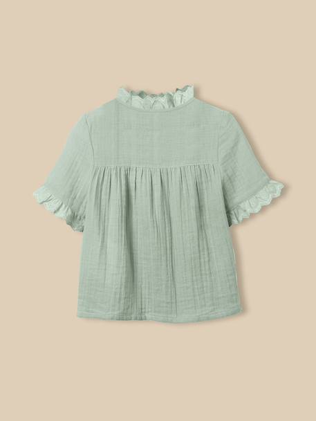 Chemise  en gaze - coton biologique Amande+Ecru 2 - vertbaudet enfant 