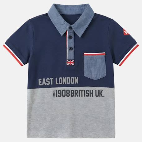 Polo garçon manches courtes Blanc+Marine+Noir+Rouge 6 - vertbaudet enfant 