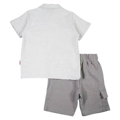 Ensemble polo et short bébé garçon imprimé Beige+Bleu+Gris+Kaki 12 - vertbaudet enfant 