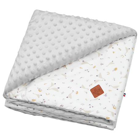 Plaid réversible en minky sidonia Gris+Lilas+Vert de gris 2 - vertbaudet enfant 