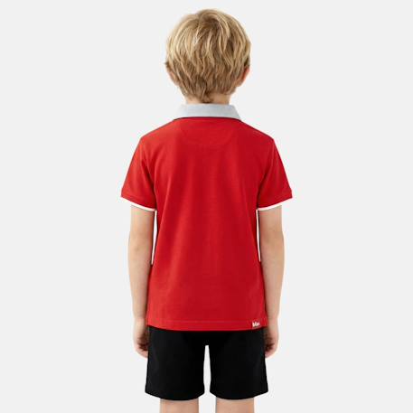 Polo avec col chemise ouverture boutonnée Marine+Noir+Rouge+Vert 9 - vertbaudet enfant 