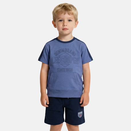 Ensemble t-shirt manches courtes et short garçon Beige+Bleu+Gris+Vert 4 - vertbaudet enfant 