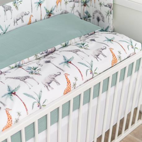 Couette et oreiller enfant - prêt à dormir safari Safari, vert, gris, blanc 1 - vertbaudet enfant 