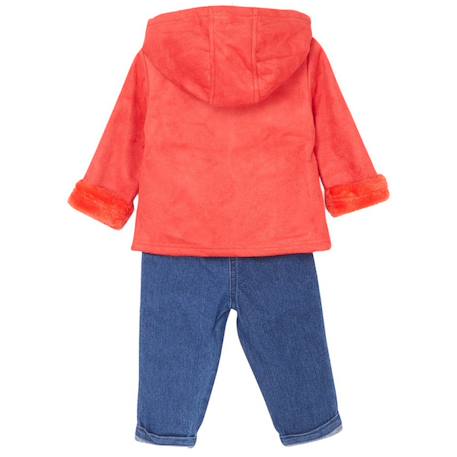 Ensemble t-shirt et pantalon avec la veste à capuche    fille imprimé logo col rond Rose 3 - vertbaudet enfant 