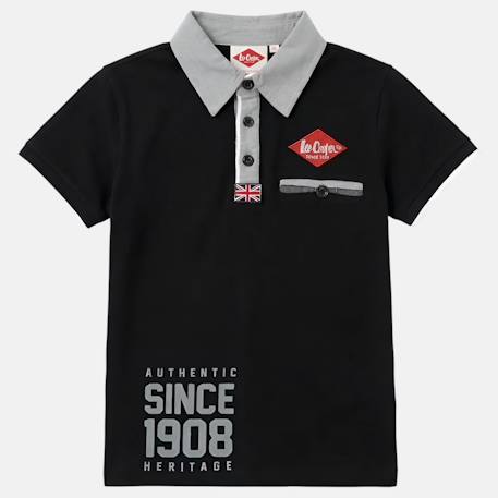 Polo avec col chemise ouverture boutonnée Marine+Noir+Rouge+Vert 7 - vertbaudet enfant 