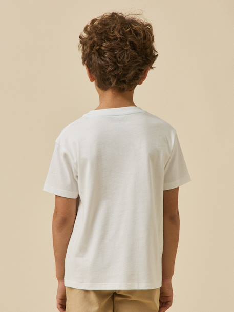 T-shirt ramatuelle garçon - coton biologique Ecru 4 - vertbaudet enfant 