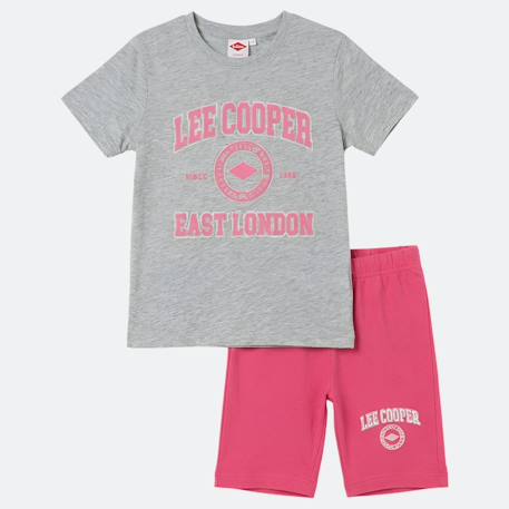 Ensemble fille t-shirt manches courtes et bermuda Blanc+Fushia+Gris 9 - vertbaudet enfant 