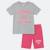 Ensemble fille t-shirt manches courtes et bermuda Blanc+Fushia+Gris 9 - vertbaudet enfant 