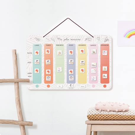 Semainier magnétique Ma Jolie Semaine Produit à l'unité comprenant 64 magnets pour le quotidien 1 - vertbaudet enfant 