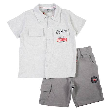 Ensemble polo et short bébé garçon imprimé Beige+Bleu+Gris+Kaki 11 - vertbaudet enfant 