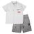 Ensemble polo et short bébé garçon imprimé Beige+Bleu+Gris+Kaki 11 - vertbaudet enfant 