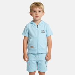 Ensemble garçon t-shirt manches courtes zippé et short  - vertbaudet enfant