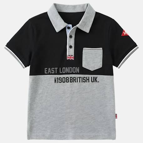 Polo garçon manches courtes Blanc+Marine+Noir+Rouge 9 - vertbaudet enfant 