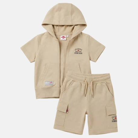 Ensemble garçon t-shirt manches courtes zippé et short Beige+Bleu+Kaki+Marine 3 - vertbaudet enfant 