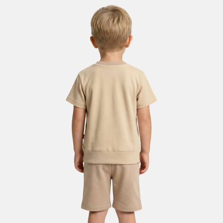 Ensemble t-shirt manches courtes et short garçon Beige+Bleu+Gris+Vert 2 - vertbaudet enfant 