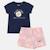 Ensemble fille t-shirt manches courtes et short Marine 3 - vertbaudet enfant 