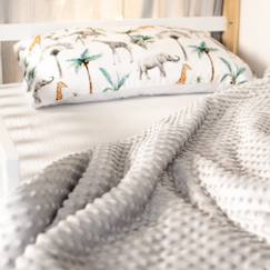 Linge de maison et décoration-Linge de lit enfant-Couverture, édredon-Grand plaid couverture réversible en minky safari