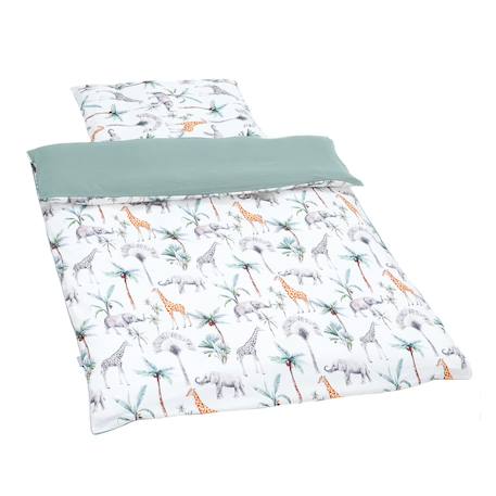 Couette et oreiller enfant - prêt à dormir safari Safari, vert, gris, blanc 2 - vertbaudet enfant 