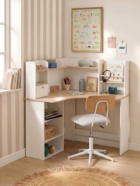 Bureau d'angle enfant avec rangements blanc 4 - vertbaudet enfant 
