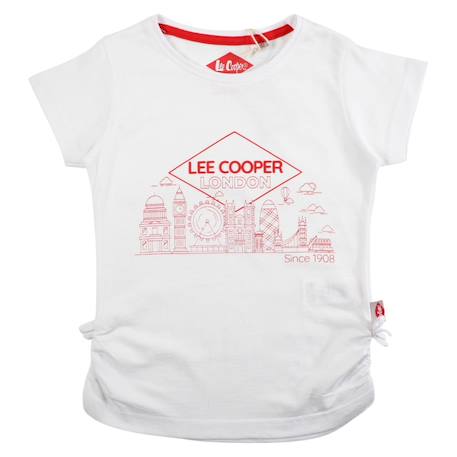 T-shirt manches courtes fille imprimé Blanc+Bleu 3 - vertbaudet enfant 