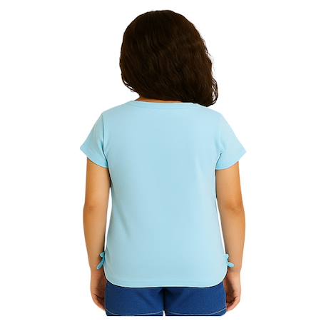 T-shirt manches courtes fille imprimé Blanc+Bleu 7 - vertbaudet enfant 