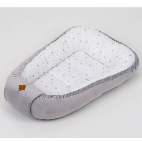 Cocon bébé matelassé nid réducteur de lit Écru+Safari, vert, gris, blanc+Sidonia, beige, écru, blanc+Stella, imprimé étoiles blanc, gris 23 - vertbaudet enfant 