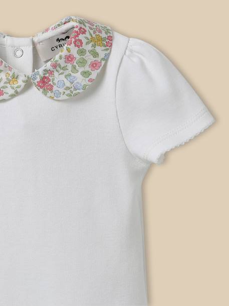 Body col en tissu liberty - coton biologique Blanc doux 2 - vertbaudet enfant 