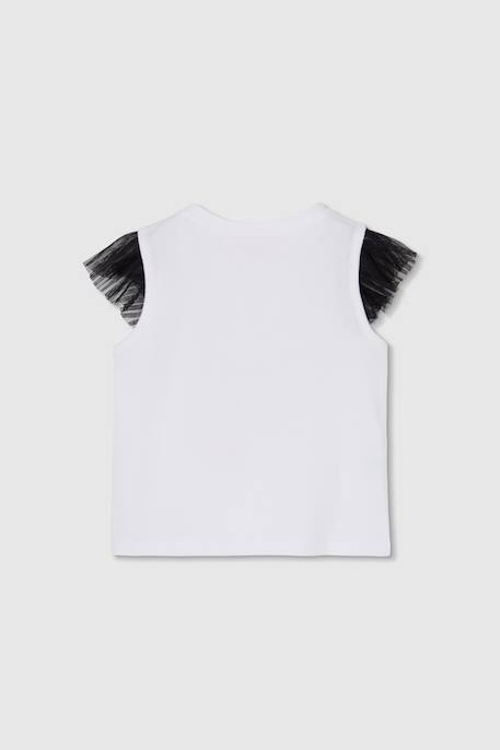 T-shirt fille coton  imprimé Blanc 2 - vertbaudet enfant 