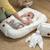 Cocon bébé matelassé nid réducteur de lit Écru+Safari, vert, gris, blanc+Sidonia, beige, écru, blanc+Stella, imprimé étoiles blanc, gris 3 - vertbaudet enfant 