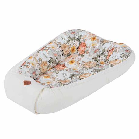 Cocon bébé matelassé - nid réducteur de lit néo vintage Néo vintage imprimé floral, beige, blanc 2 - vertbaudet enfant 