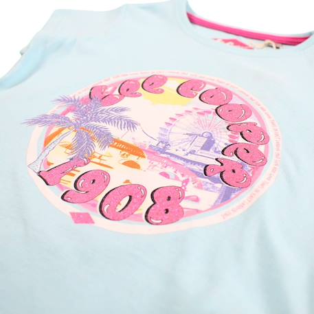 T-shirt manches courtes fille imprimé Blanc+Bleu 9 - vertbaudet enfant 