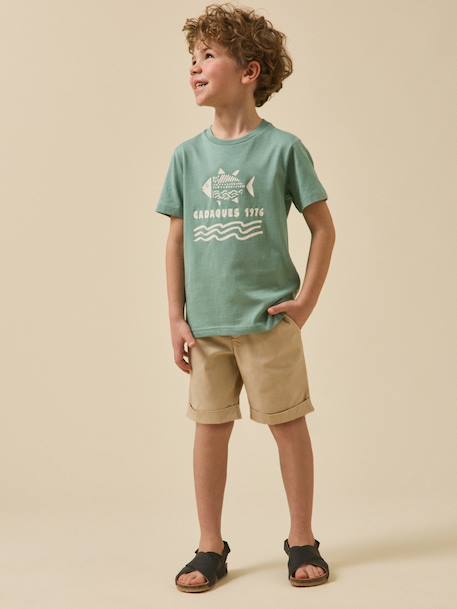 T-shirt imprimé garçon - coton biologique Blanc/surf+Bleu ciel / voilier+Bleu/skate+Celadon/fish+Gris chine/tennis+Marine / surflife 18 - vertbaudet enfant 