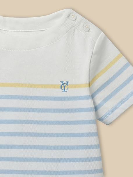 Marinière bébé - coton biologique Rayure amande+Rayure ciel 5 - vertbaudet enfant 