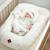 Cocon nid réducteur de lit en coton nid d'abeille Beige+Bleu+Écru+Rose 15 - vertbaudet enfant 