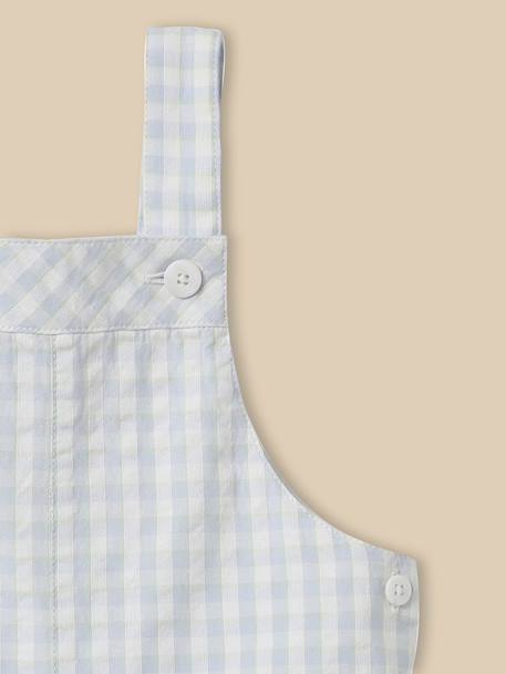 Salopette courte bébé Rayure amande+Vichy bleu/vert 4 - vertbaudet enfant 