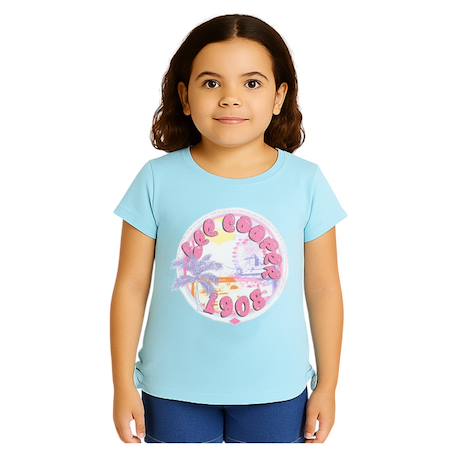 Fille-T-shirt, sous-pull-T-shirt manches courtes fille imprimé