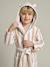 Peignoir enfant rayé Ours personnalisable, avec coton recyclé rayé beige 1 - vertbaudet enfant 